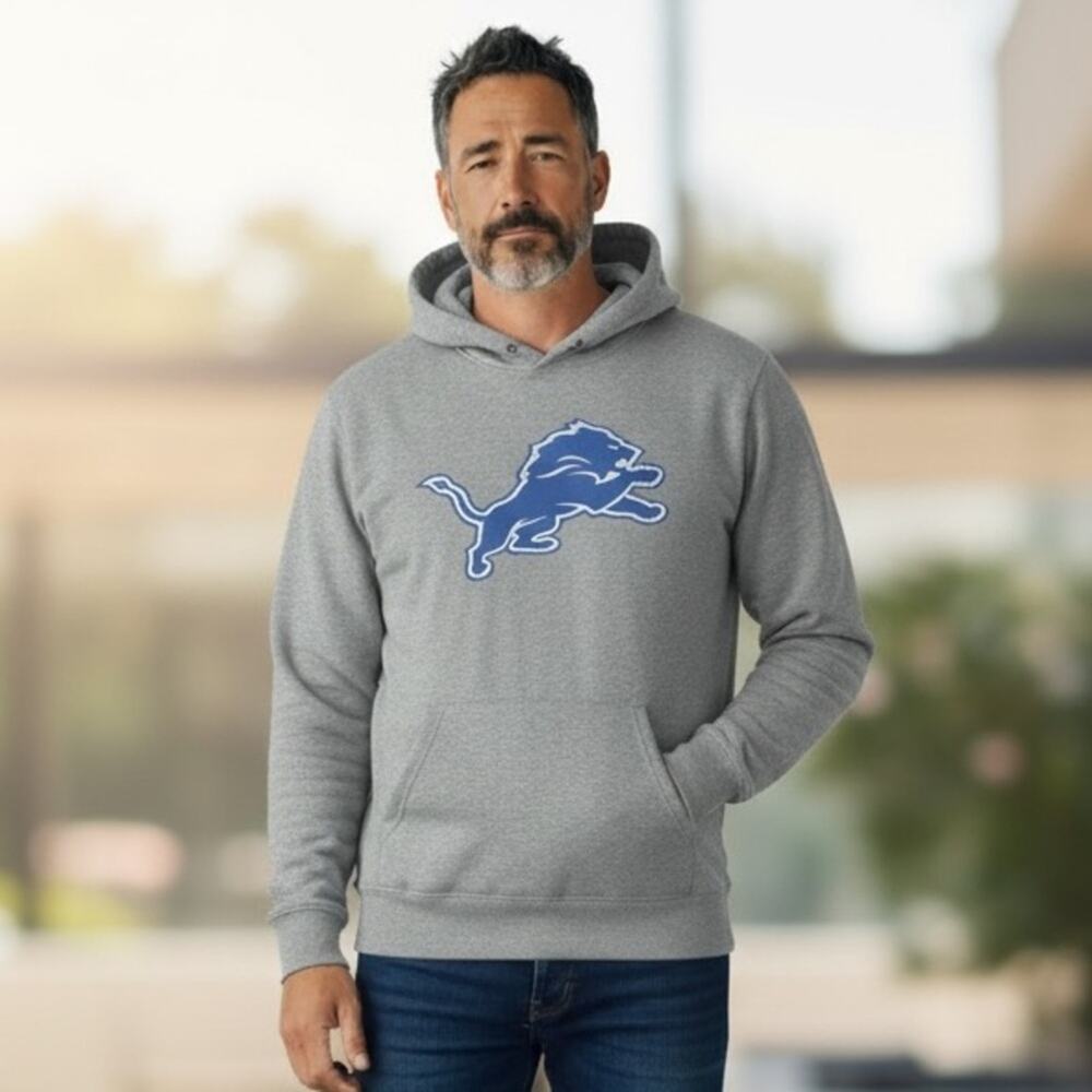 DETROIT LIONS NFL Men’s XXL Gray Hoodie Sweatshirt